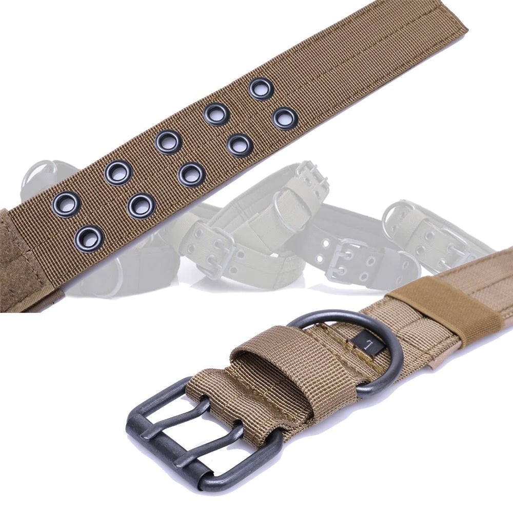 Heavy Duty Dog Collar K9 Military With Metal Buckle
